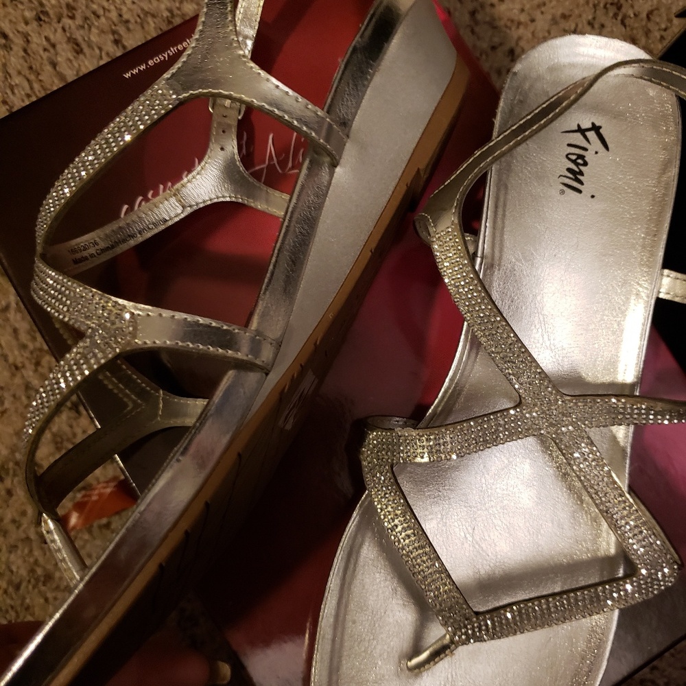 Wide Width Rhinestones Sandals - Picture 2 of 3